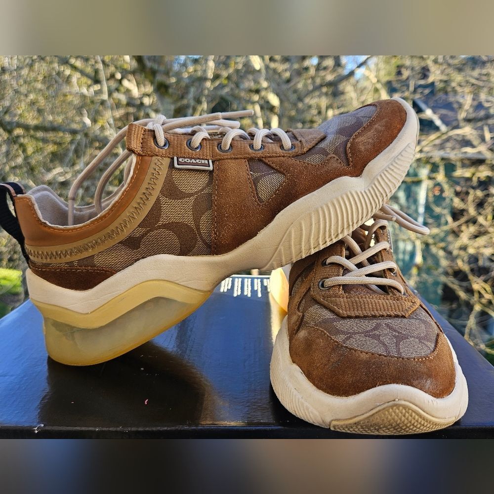 Coach Men's Brown and Tan Sneakers